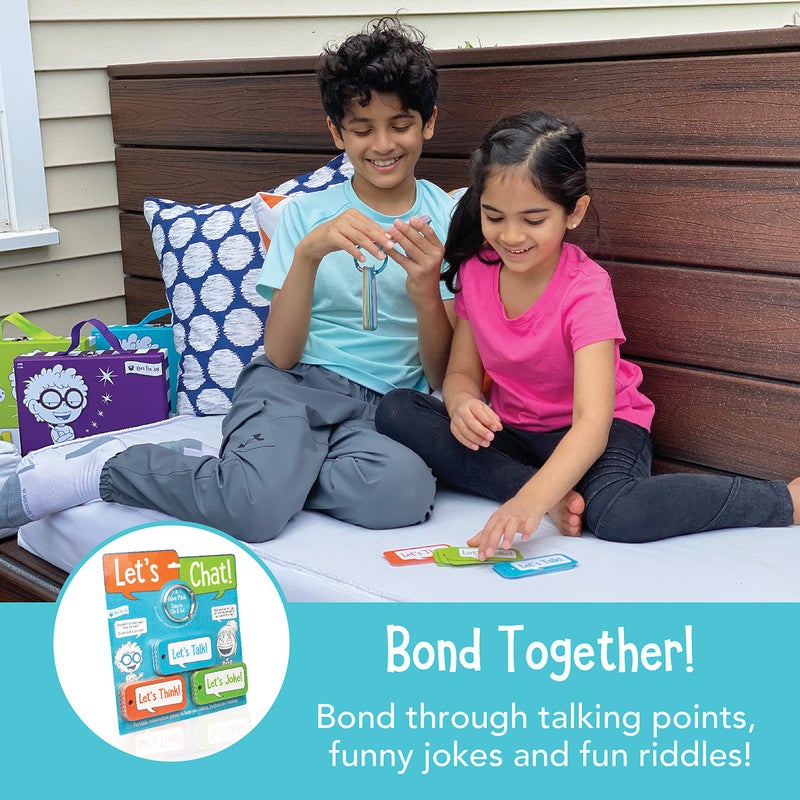 Open The Joy Letâ€™s Chat 3-in-1 Conversation Starters Cards for Kids - Grab and Go Travel Card Games for Car, Airplanes - Talk, Think, Joke Cards - Ages 4+ - Image 4